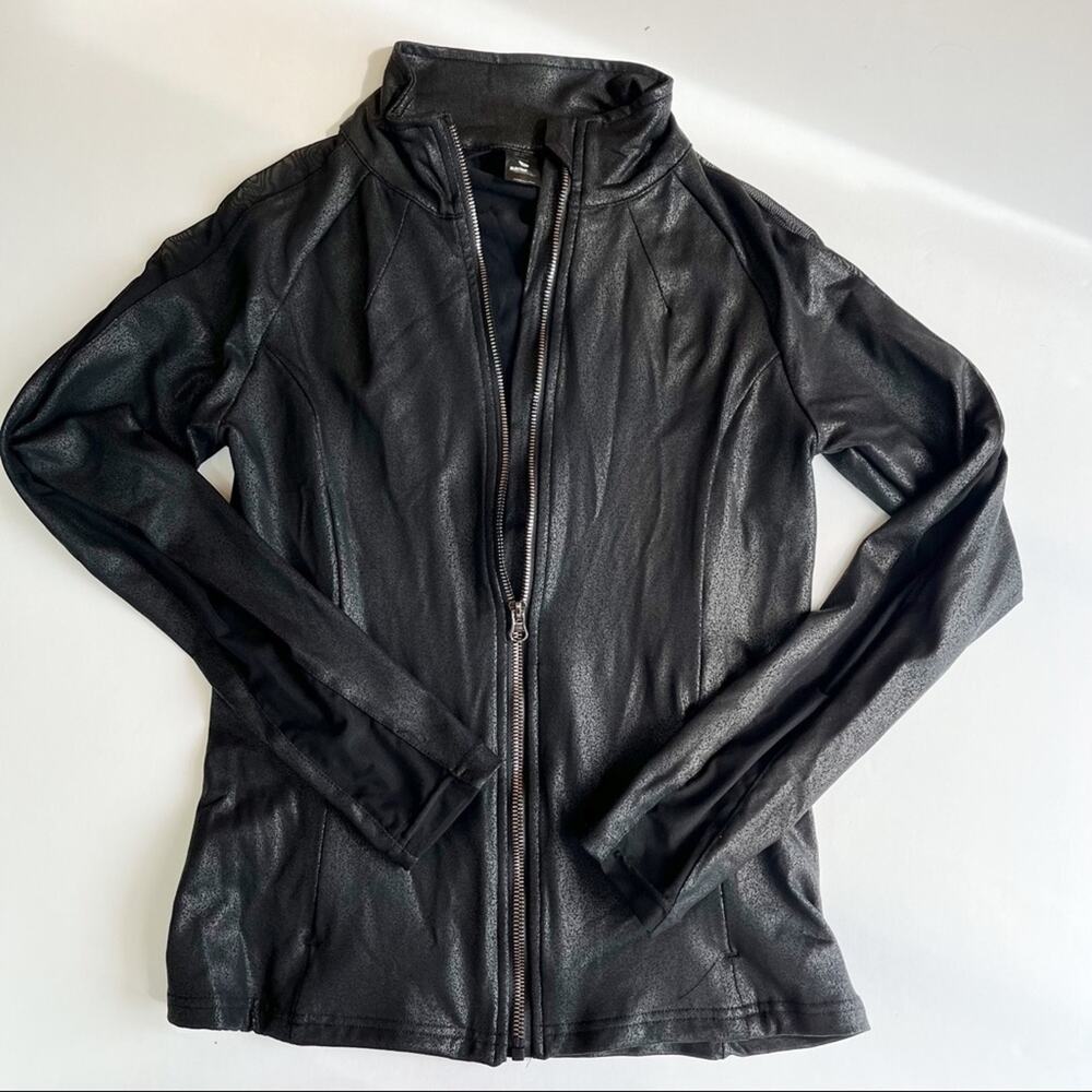 Electric Yoga Full Zip Jacket in Black Metallic